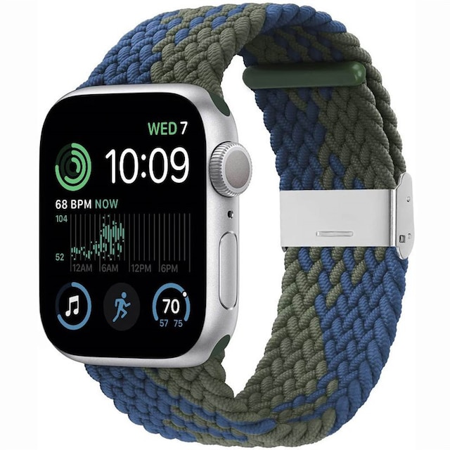 Flettet elastisk armbånd Apple Watch SE 2022 44mm - blågrønn
