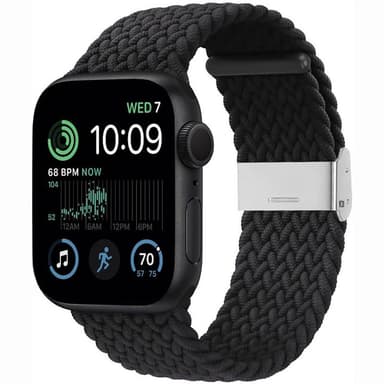 Flettet elastisk armbånd Apple Watch SE 2022 40mm - svart