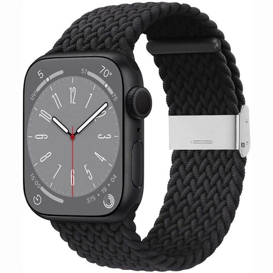 Flettet elastisk armbånd Apple Watch 8 (41mm) - svart