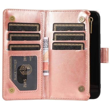 DoubleFlip Zipper 9-kort Apple iPhone 14 - Rose