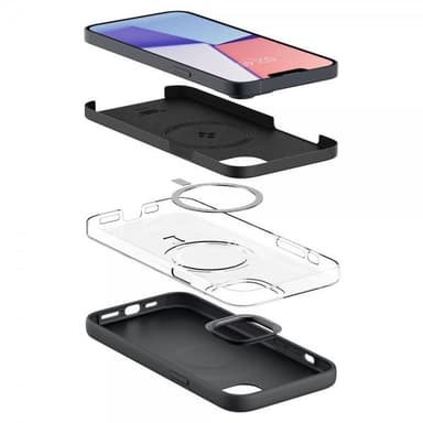 Spigen iPhone 14 Deksel Silicone Fit MagFit Svart