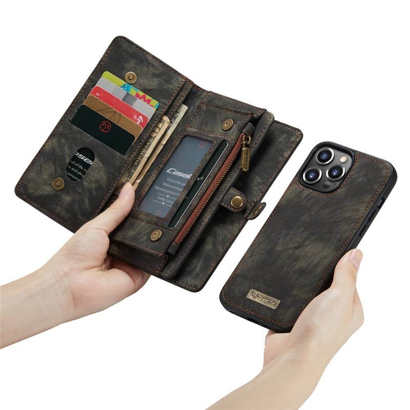 Multi Wallet CaseMe 11-kort Apple iPhone 14 Pro - Sort/Grå