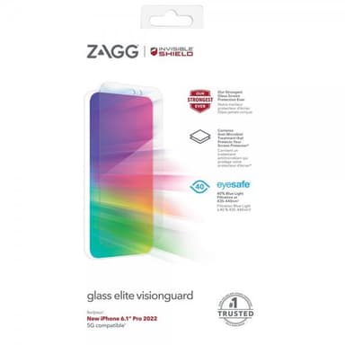 ZAGG InvisibleShield iPhone 14 Pro Skjermbeskytter Glass Elite VisionGuard