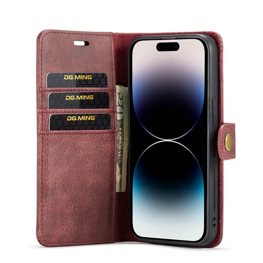 Mobil lommebok DG-Ming 2i1 Apple iPhone 14 Pro Max - Rød