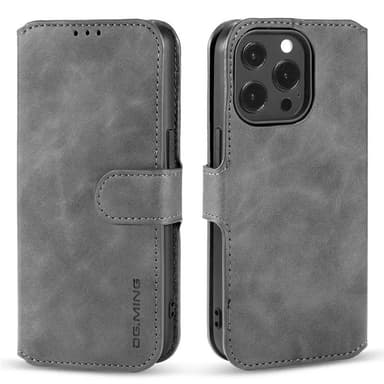 DG-Ming Lommebokdeksel 3-kort Apple iPhone 14 Pro Max - Grå