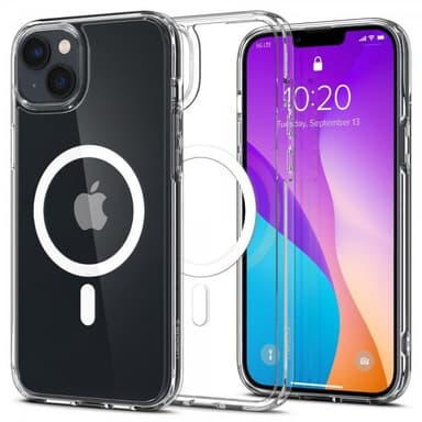 Spigen iPhone 14 Plus Deksel Crystal Hybrid MagFit Hvit