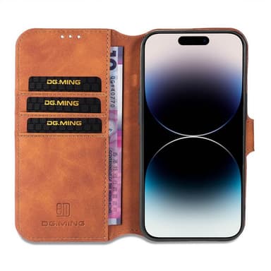 DG-Ming Lommebokdeksel 3-kort Apple iPhone 14 Pro - Brun
