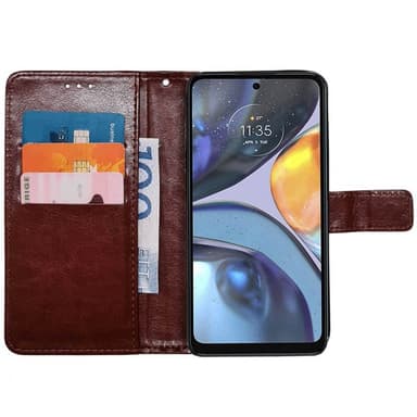 Mobil lommebok 3-kort Motorola Moto G22 - Brun