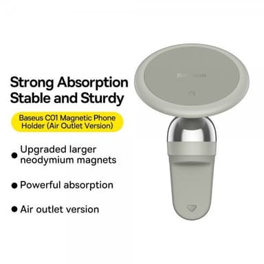 Baseus Magnetisk Bilhållare C01 Air Outlet 360 Grader Roterbar Beige