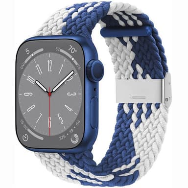 Flettet elastisk armbånd Apple Watch 8 (45mm) - bluewhite