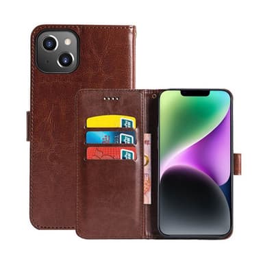 Mobil lommebok 3-kort Apple iPhone 14 - Brun