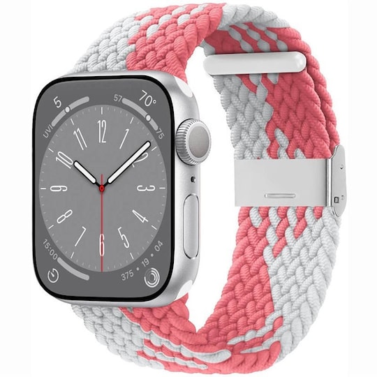 Flettet elastisk armbånd Apple Watch 8 (41mm) - pinkwhite
