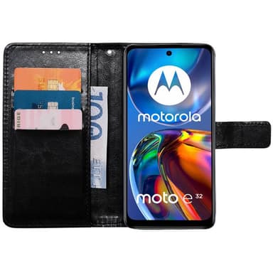 Mobil lommebok 3-kort Motorola Moto E32 - Sort