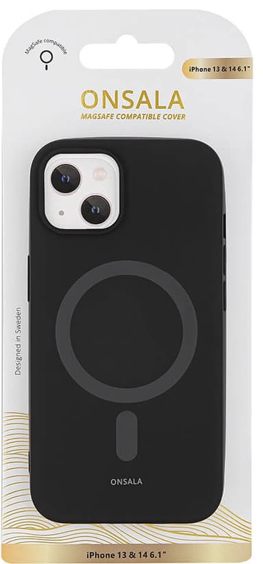 Onsala Silicone MagSeries deksel til iPhone 14 (sort)