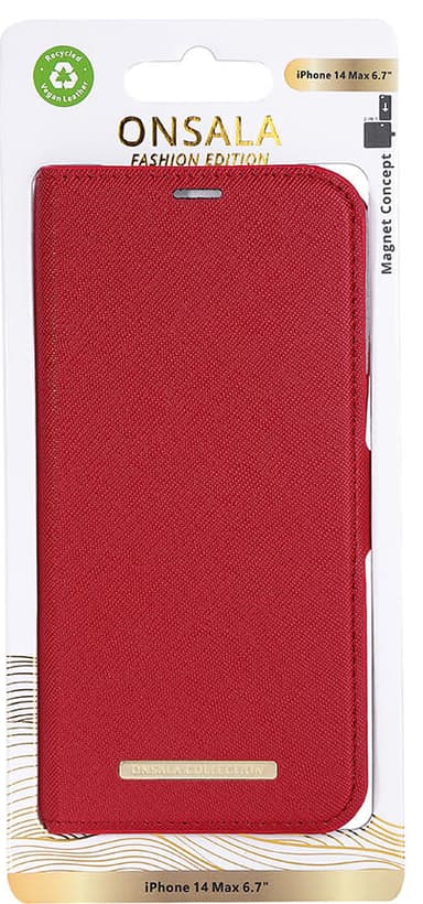 Onsala Apple iPhone 14 Plus lommebokdeksel (rød)