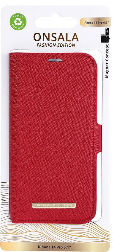 Onsala Apple iPhone 14 Pro lommebokdeksel (rød)