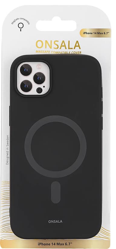 Onsala Silicone MagSeries deksel til iPhone 14 Plus (sort)
