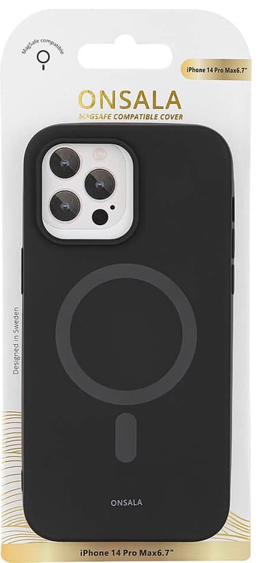 Onsala Silicone MagSeries deksel til iPhone 14 Pro Max (sort)