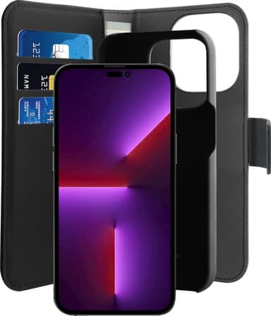 Puro 2in1 lommebok til iPhone 14 Pro (sort)