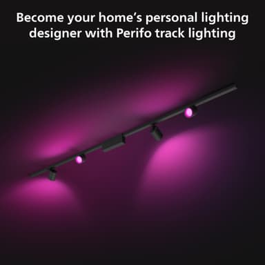 Philips Hue Perifo taklmpe med 4 spotlys (sort)