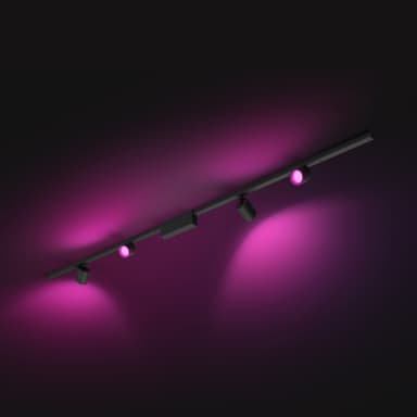 Philips Hue Perifo taklmpe med 4 spotlys (sort)