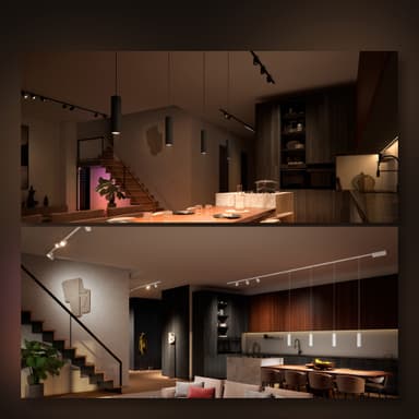 Philips Hue Perifo taklmpe med 4 spotlys (sort)