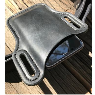 Telefonholder for Belt Loop PU Leather Black