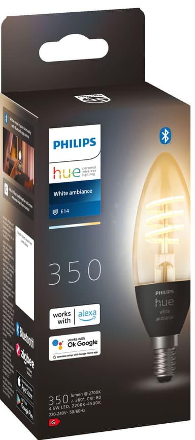 Philips Hue WA 4.6W Filament Candle E14 1PK