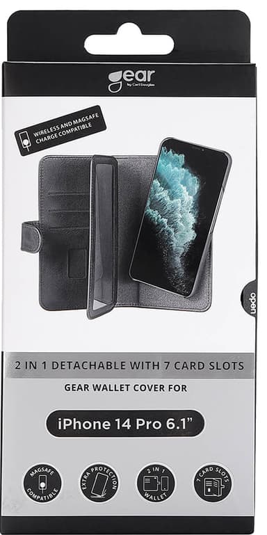 Gear 2in1 MagSeries iPhone 14 Pro lommebokdeksel (sort)