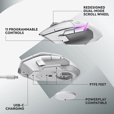 Logitech G502 X Plus trådløs gamingmus (hvit)
