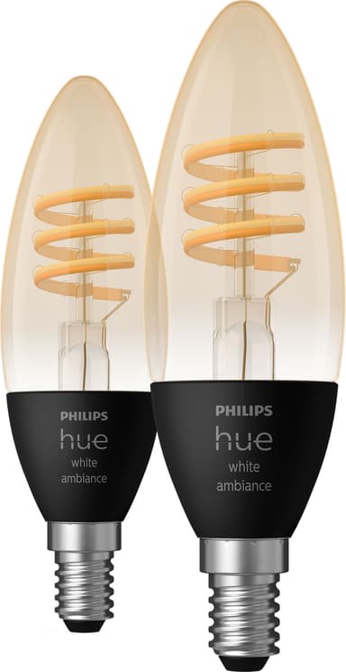 Philips Hue WA 4,6W filamentpære E14 (2-pakning)