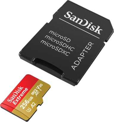 SanDisk Extreme 256GB microSDXC™ UHS-I-kort med adapter