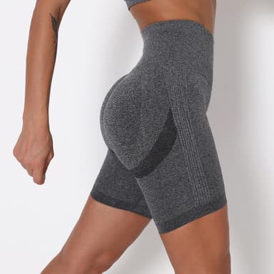 Bikershorts med høy midje Mørk grå L