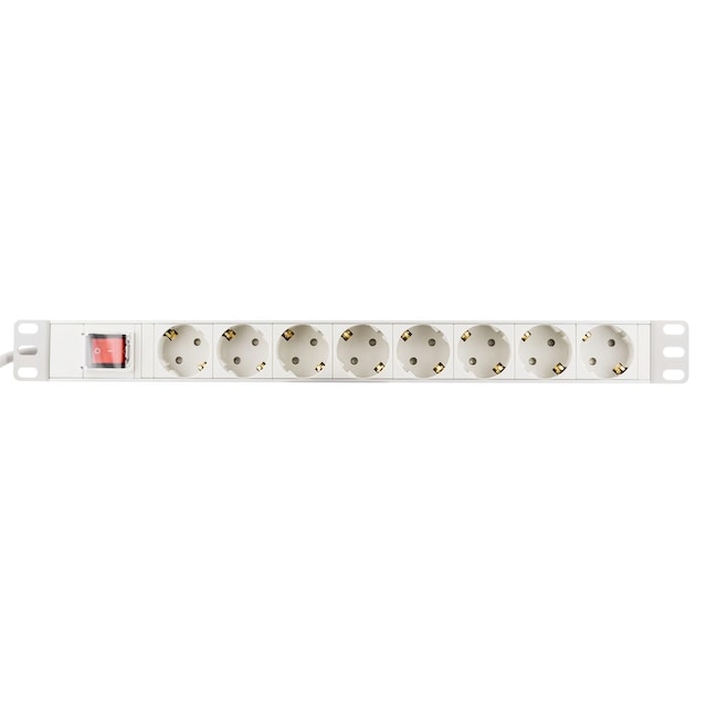 deltaco Power strip 8xCEE 7/3 sockets 1xCEE 7/7 connection 19"" 1U 3m