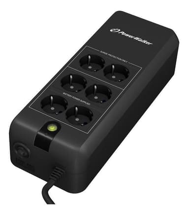 PowerWalker VFD 600 APFC, 6x Schuko outlets, 600VA, 0,50 OPF, black