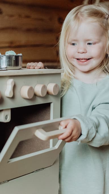 MICKI lekekjøkken komfyr beige