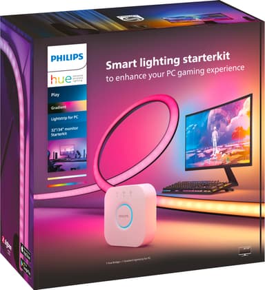 Philips Hue Play Gradient PC lysstripe 32/34 tommer inkl. Hue Bridge