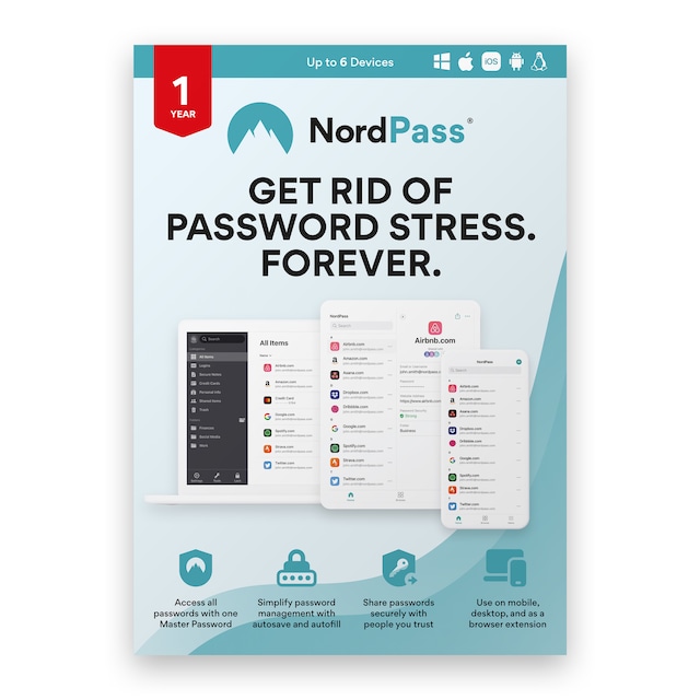 NordPass® - PC Windows,Mac OSX,Linux,iOS,Android