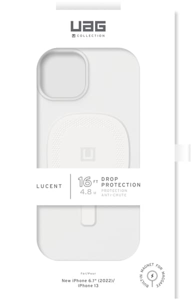 U by UAG Lucent 2.0 Magsafe iPhone 14 deksel (hvit)