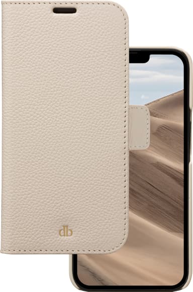 dbramante1928 New York iPhone 13 lommebokdeksel (beige)