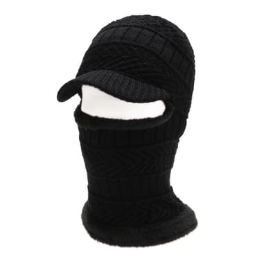 Strikket vinter balaclava lue Svart