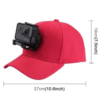 INF Baseballcap med actionkameraholderbrakett kompatibel med GoPro Red