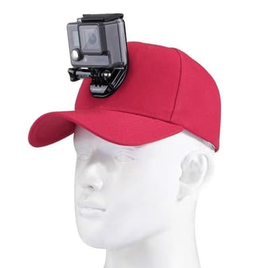 INF Baseballcap med actionkameraholderbrakett kompatibel med GoPro Red
