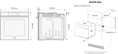 Samsung stekeovn NV7B41304CB/U1 innebygd