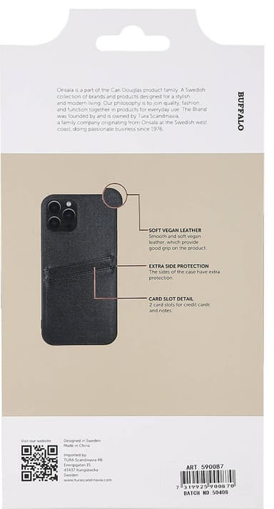 Buffalo Backcover iPhone 12/12 Pro deksel (sort)