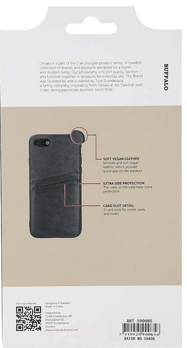 Buffalo Backcover iPhone SE/8/7/6 deksel (sort)