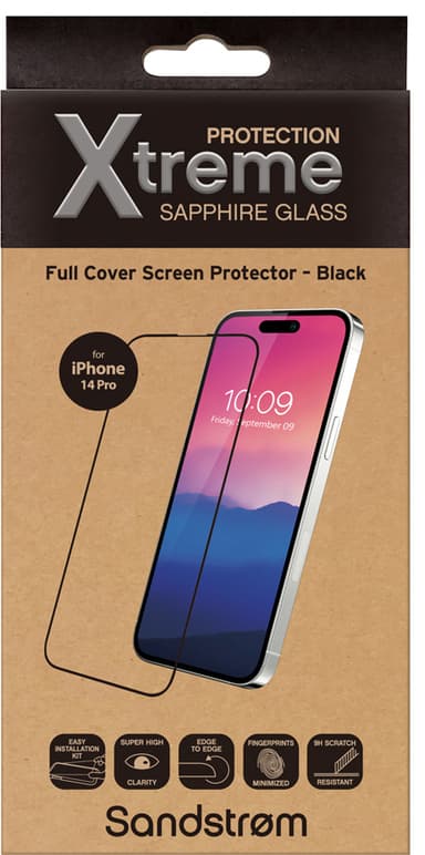 Sandstrøm buet skjermbeskytter i glass til iPhone 14 Pro