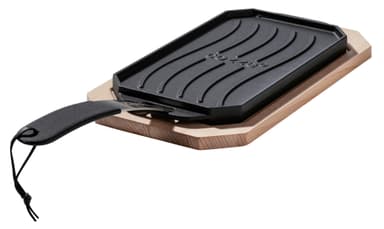 Cozze® vendbar støpejernspanne med bordskåner 165 x 330 mm