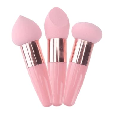 Foundation Sponge Puff Mushroom Head Tørr og våt Makeup Puff Sponge 3 Pack Rosa