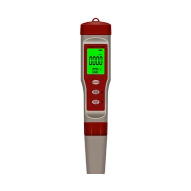 4-i-1 digital pH-måler Vanntester TDS/EC/pH/Temperature rød